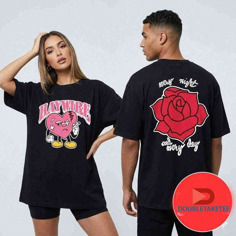 Official Haywire Every Night And Every Day Rose Heart Cigarette Shirts Unisex , , , Long Sleeve Tee