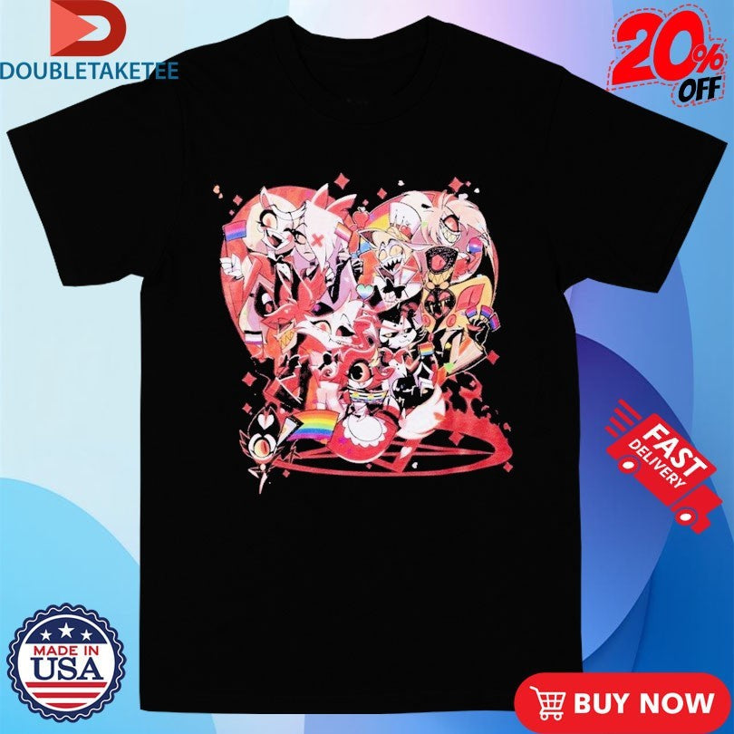 Official Hazbin Hotel Pride Month Heart Flag Group Shirts Unisex , , , Long Sleeve Tee