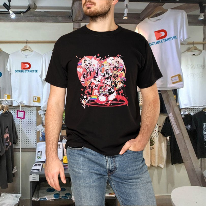 Official Hazbin Hotel Pride Month Heart Flag Group Shirts Unisex , , , Long Sleeve Tee