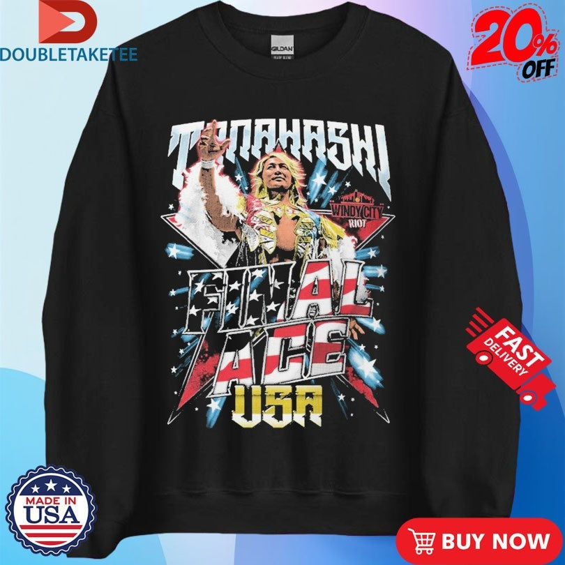 Official Hiroshi Tanahashi Final Ace USA Windy City Riot Shirts Unisex , , , Long Sleeve Tee