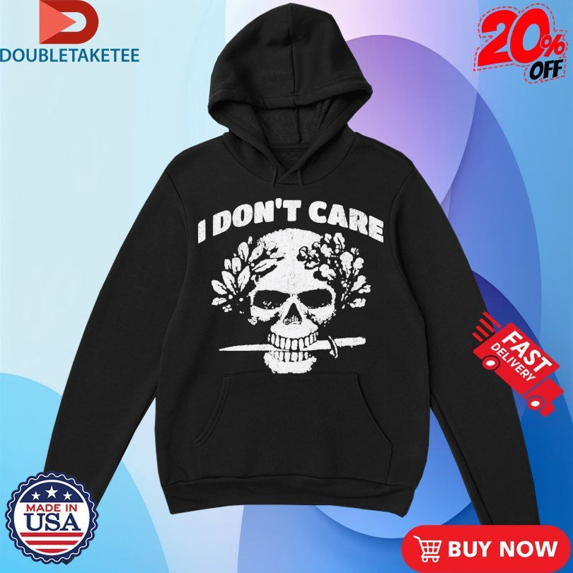 Official I Don’t Care Skull Knife Shirts Unisex , , , Long Sleeve Tee
