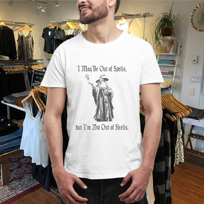 Official I Might Be Out Of Spells But Im Not Out Of Shells Wizard Gun Shirts Unisex , , , Long Sleeve Tee
