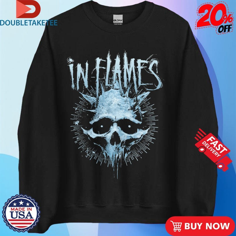 Official In Flames Frozen Jester Skull Shirts Unisex , , , Long Sleeve Tee