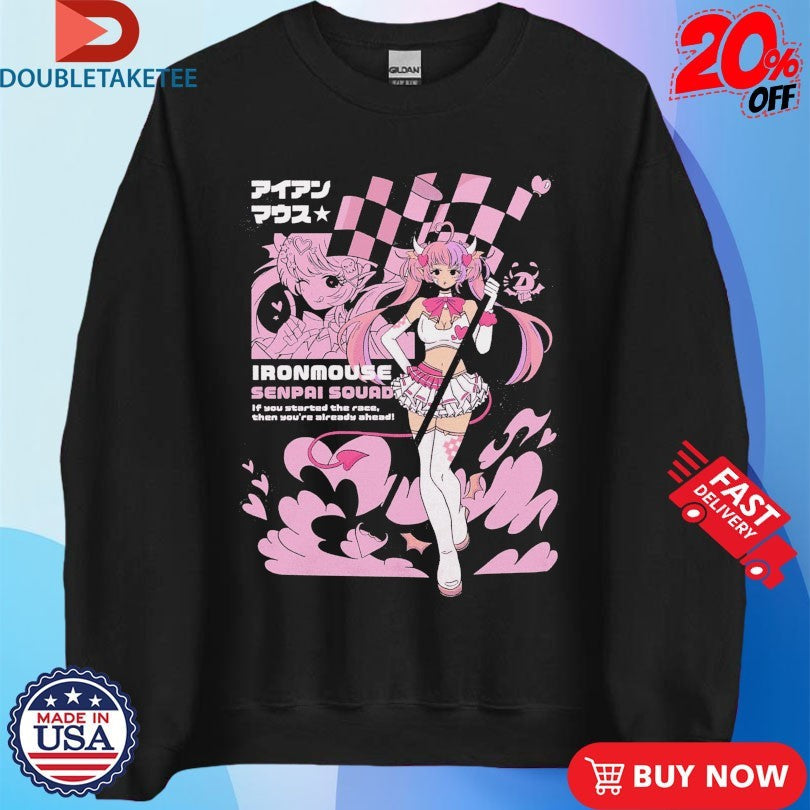 Official Ironmouse Senpai Squad If You Started The Race Then You’re Already Ahead Anime Waifu Anime Waifu Shirts