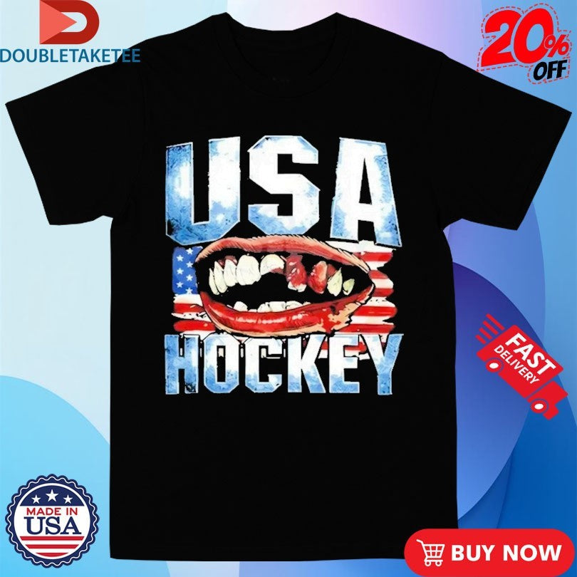 Official Jack Hughes Teeth USA Hockey Oylmpic Shirt Unisex , , , Long Sleeve Tee