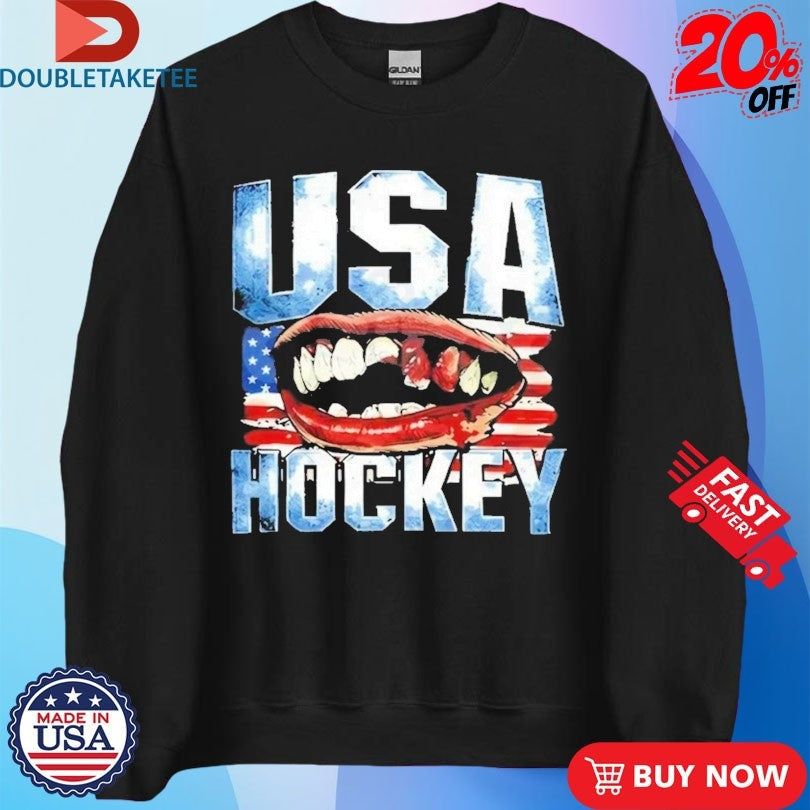 Official Jack Hughes Teeth USA Hockey Oylmpic Shirt Unisex , , , Long Sleeve Tee