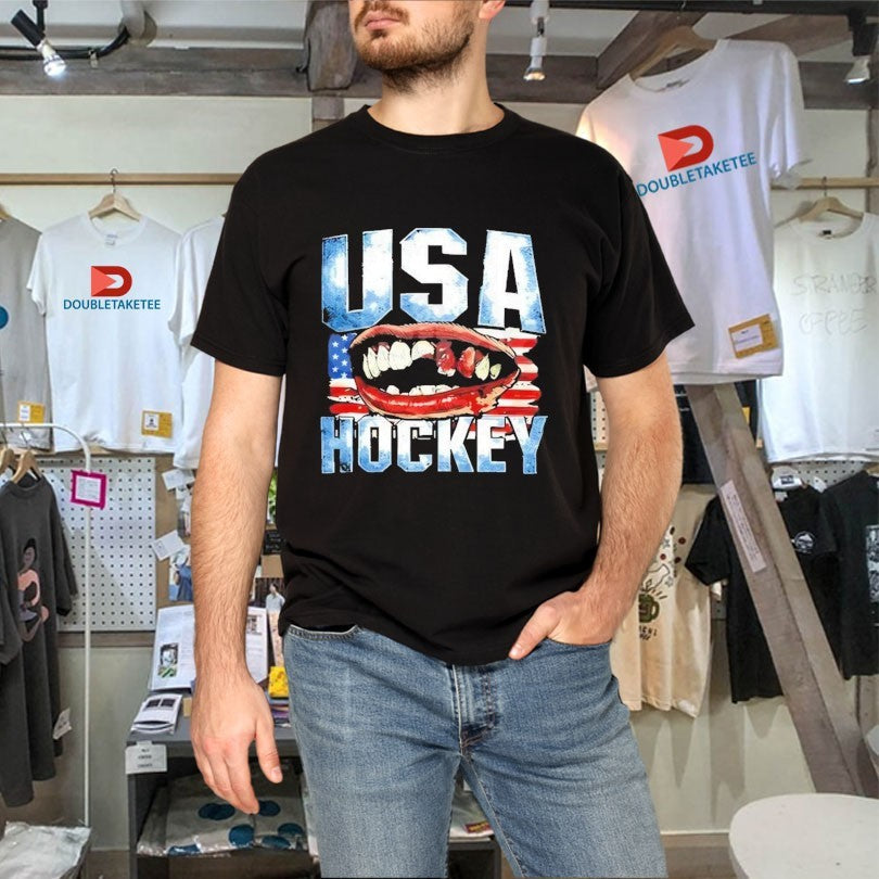 Official Jack Hughes Teeth USA Hockey Oylmpic Shirt Unisex , , , Long Sleeve Tee