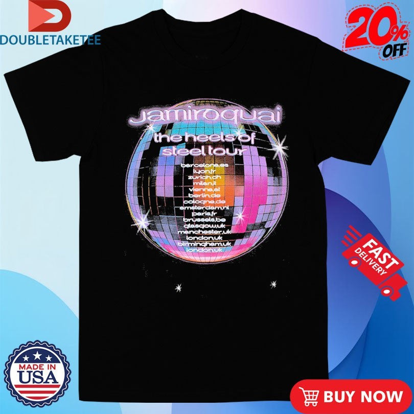 Official Jamiroquai Heels Of Steel Tour 2025 Disco Ball Shirts Unisex , , , Long Sleeve Tee