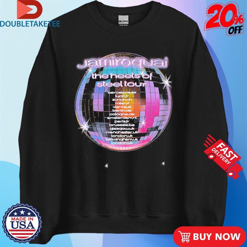 Official Jamiroquai Heels Of Steel Tour 2025 Disco Ball Shirts Unisex , , , Long Sleeve Tee