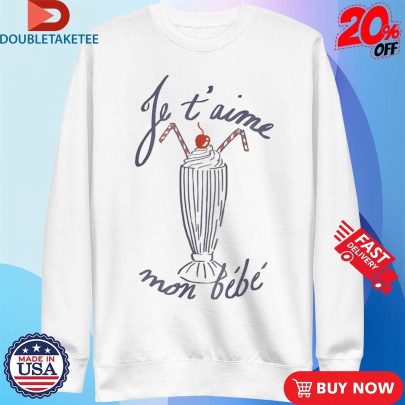 Official Je T’aime Mon Bebe Cherry On Top Shirts Unisex , , , Long Sleeve Tee