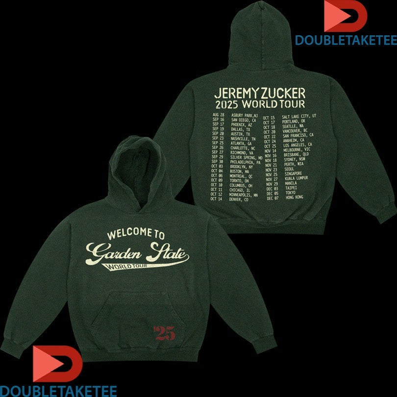 Official Jeremy Zucker Garden State The World Tour 2025 Shirts Unisex , , , Long Sleeve Tee