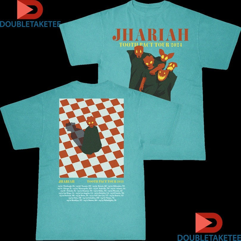 Official Jhariah Tooth Pact Tour 2024 Dates 2 Side Shirts Unisex , , , Long Sleeve Tee