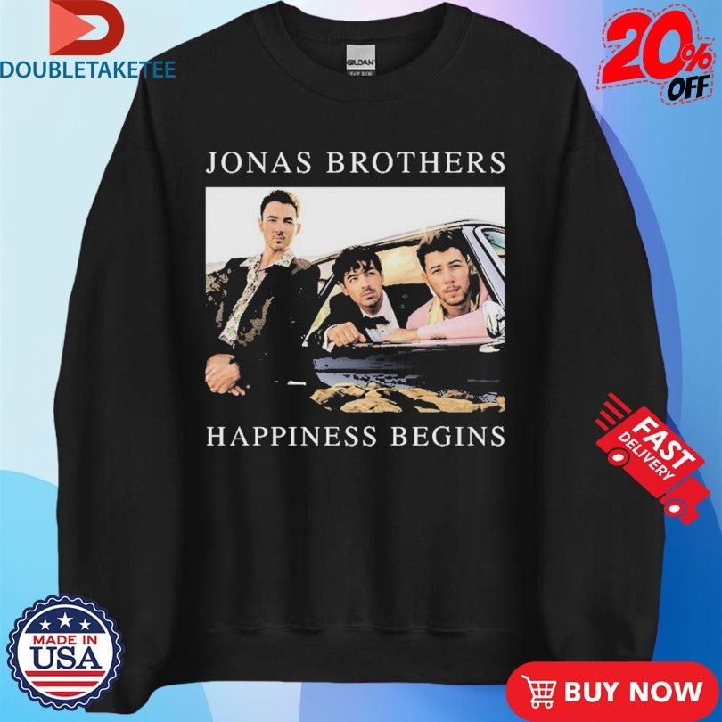 Official Jonas Brothers Happiness Begins Car Shirts Unisex , , , Long Sleeve Tee