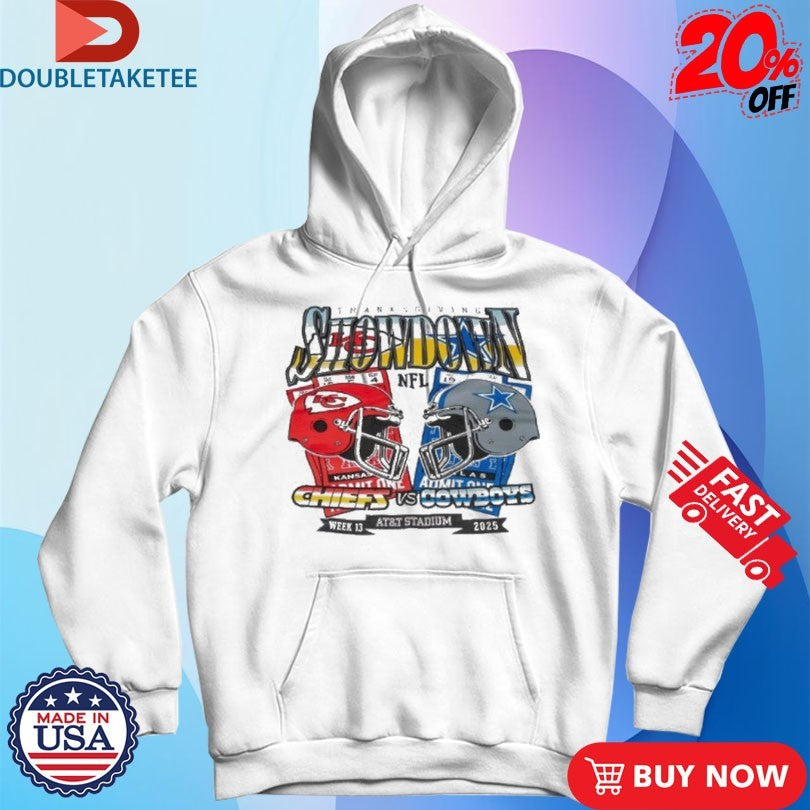 Official Kansas City Chiefs Vs Dallas Cowboys Thanksgiving Showdown Helmet 2025 Shirts Unisex , , , Long Sleeve Tee