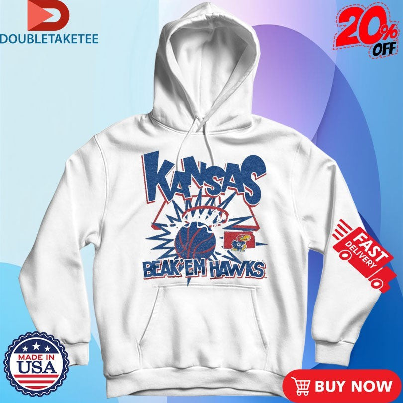 Official Kansas Jayhawks Beak ‘Em Hawks Slam Shirts Unisex , , , Long Sleeve Tee
