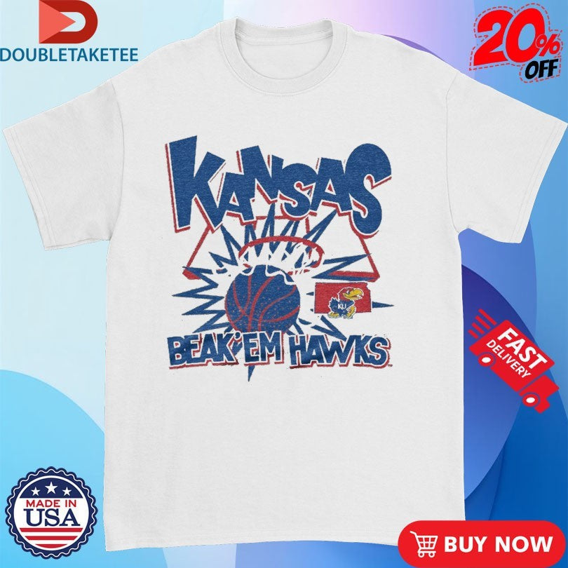 Official Kansas Jayhawks Beak ‘Em Hawks Slam Shirts Unisex , , , Long Sleeve Tee