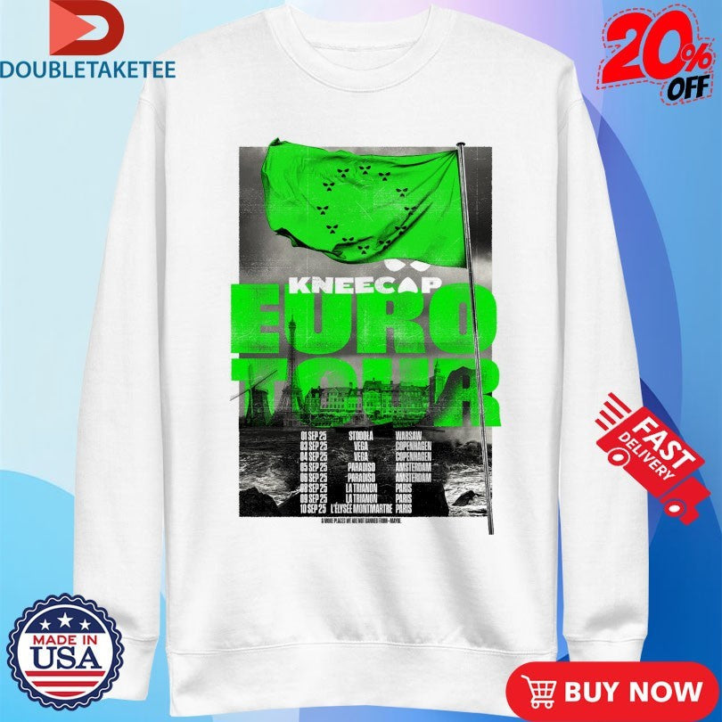 Official Kneecap Eu Tour 2025 And More Places We Are Not Banned From Maybe Flag Shirts Unisex , , , Long Sleeve Tee