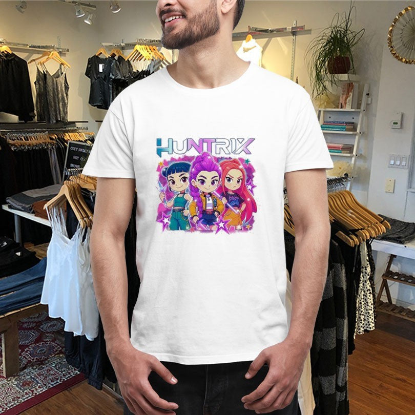 Official Kpop Demon Hunters Huntrix Caricature Shirts Unisex , , , Long Sleeve Tee