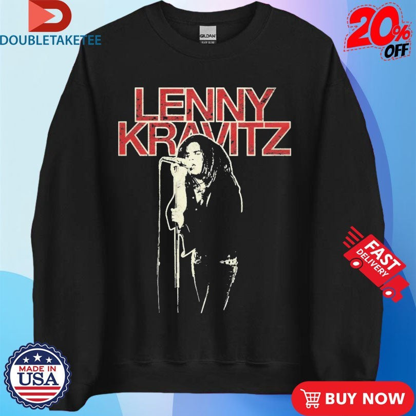 Official Lenny Kravitz Mic Pose Shirts Unisex , , , Long Sleeve Tee