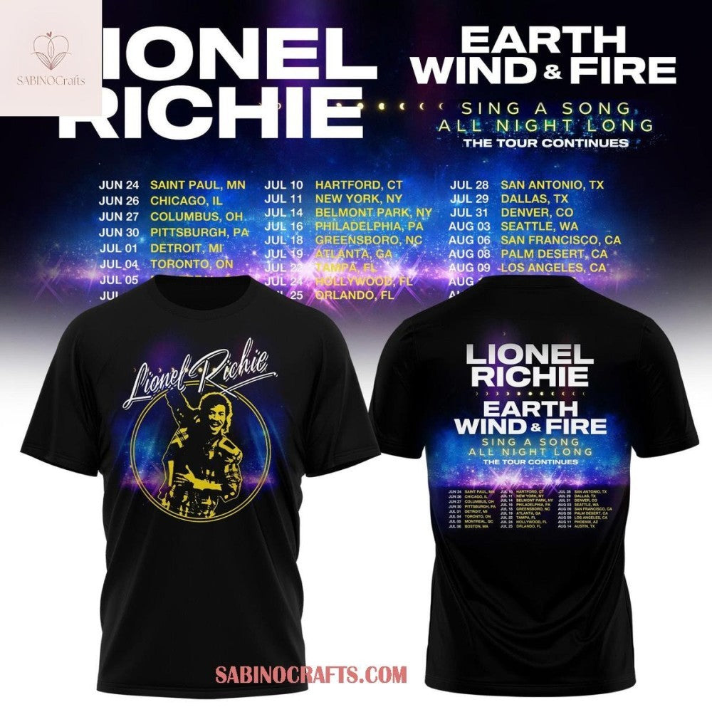 Lionel Richie Earth Wind Fire Night Long Tour 2026 Tee Unisex T-shirt, Sweatshirt, Hoodie (1)