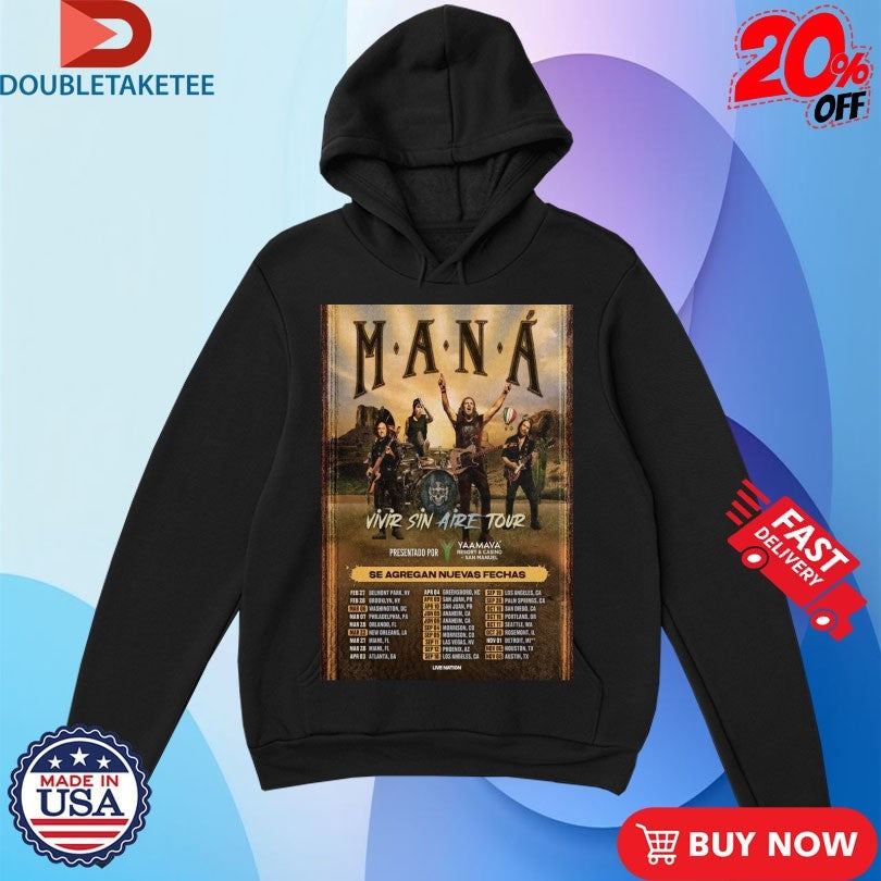 Official Maná Vivir Sin Aire Tour 2026 Dates Shirts Unisex , , , Long Sleeve Tee