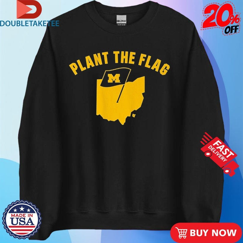 Official Michigan Wolverines Plant The Flag Map Shirts Unisex , , , Long Sleeve Tee