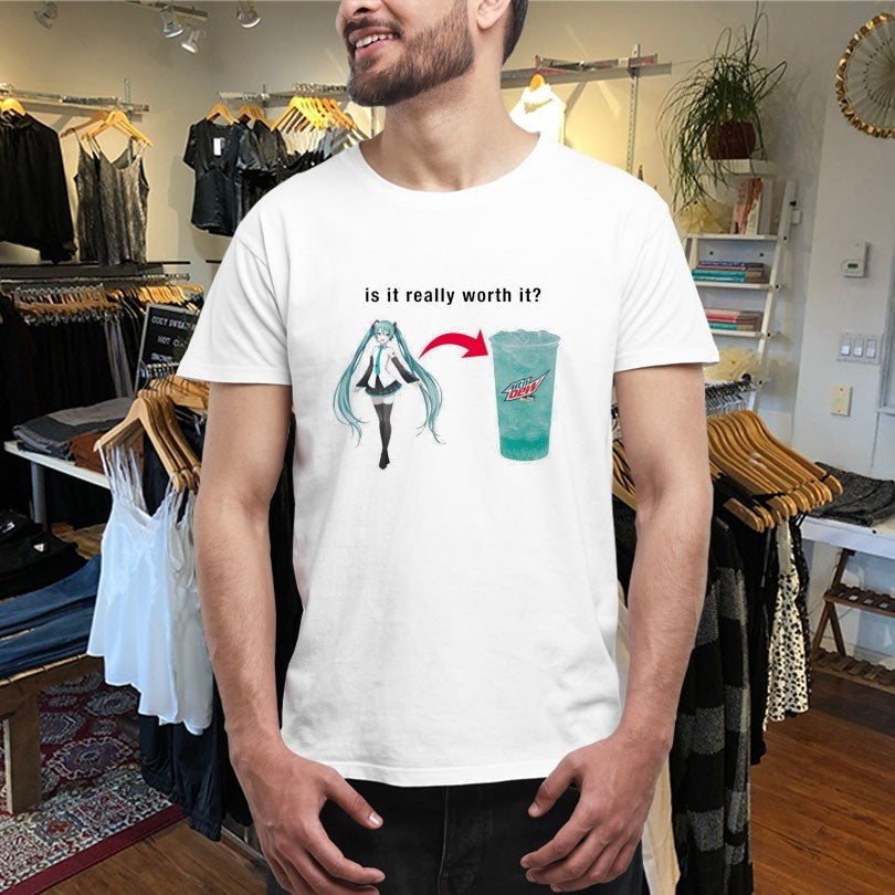 Official Miku Is It Really Worth It Mountain Dew Shirts Unisex , , , Long Sleeve Tee