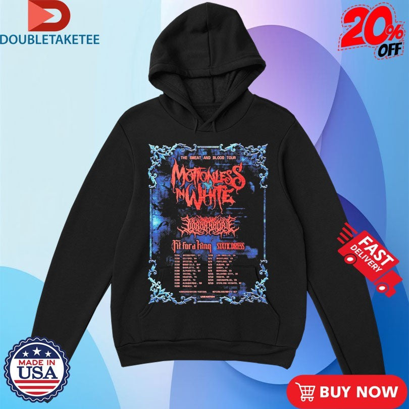Official Motionless In White The Sweat And Blood Tour 2026 Dates Venue Shirts Unisex , , , Long Sleeve Tee