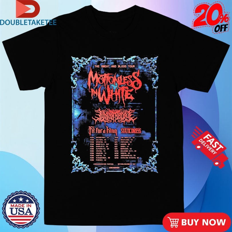 Official Motionless In White The Sweat And Blood Tour 2026 Dates Venue Shirts Unisex , , , Long Sleeve Tee