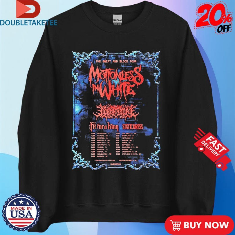 Official Motionless In White The Sweat And Blood Tour 2026 Dates Venue Shirts Unisex , , , Long Sleeve Tee