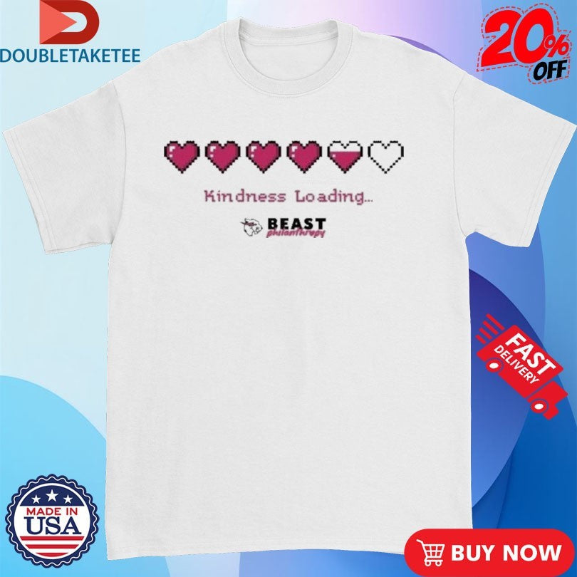 Official Mr Beast Philanthropy Kindness Loading Hearts Shirts Unisex , , , Long Sleeve Tee