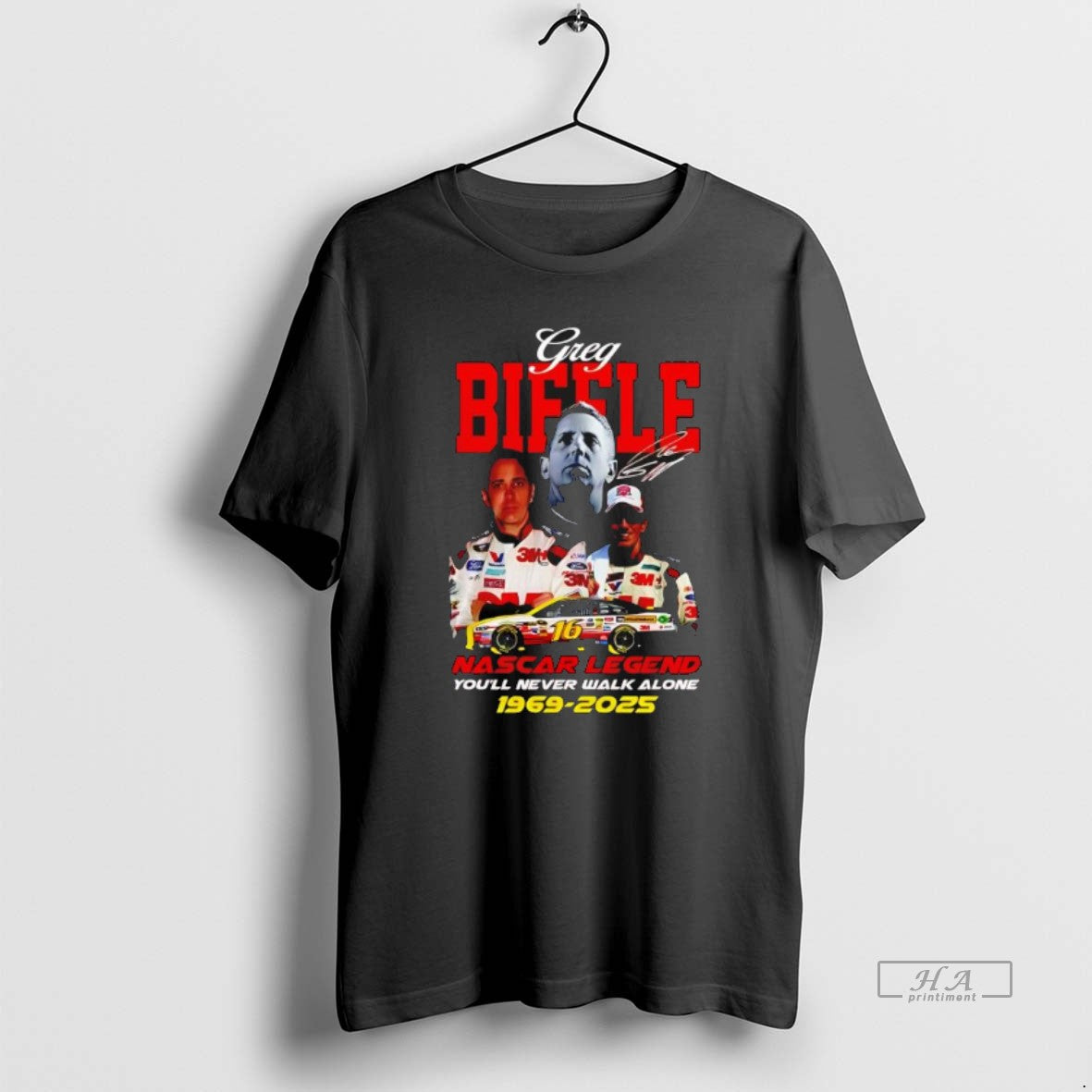 Official Nascar Legend Greg Biffle Youll Never Walk Alone 1969 2025 Signature T-Shirts
