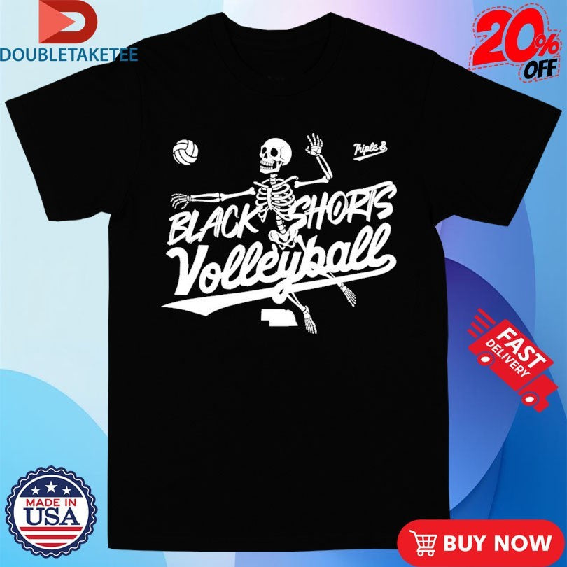 Official Nebraska Cornhuskers Black Shorts Volleyball Skeleton Shirts Unisex , , , Long Sleeve Tee