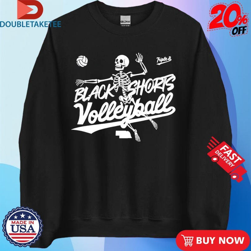 Official Nebraska Cornhuskers Black Shorts Volleyball Skeleton Shirts Unisex , , , Long Sleeve Tee