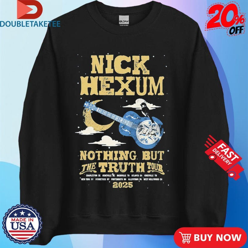Official Nick Hexum Nothing But The Truth Tour 2025 Guitar Moon Shirts Unisex , , , Long Sleeve Tee