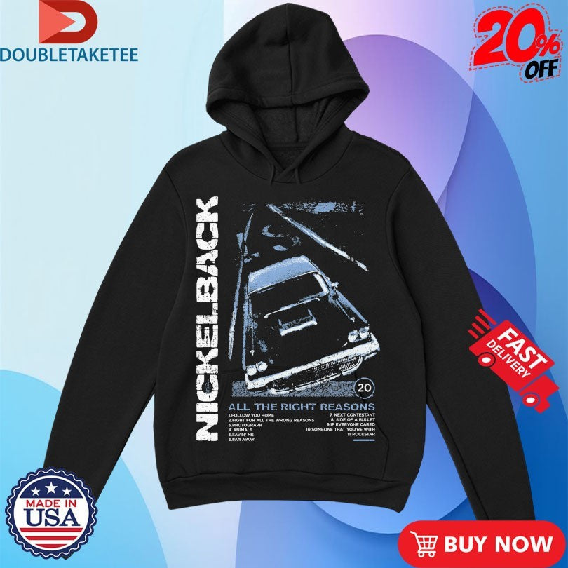Official Nickelback All The Right Reasons ATRR 20th Anniversary Stripes Car Shirts Unisex , , , Long Sleeve Tee