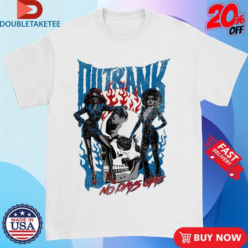 Official No Days Off Outrank Skull Shirts Unisex , , , Long Sleeve Tee