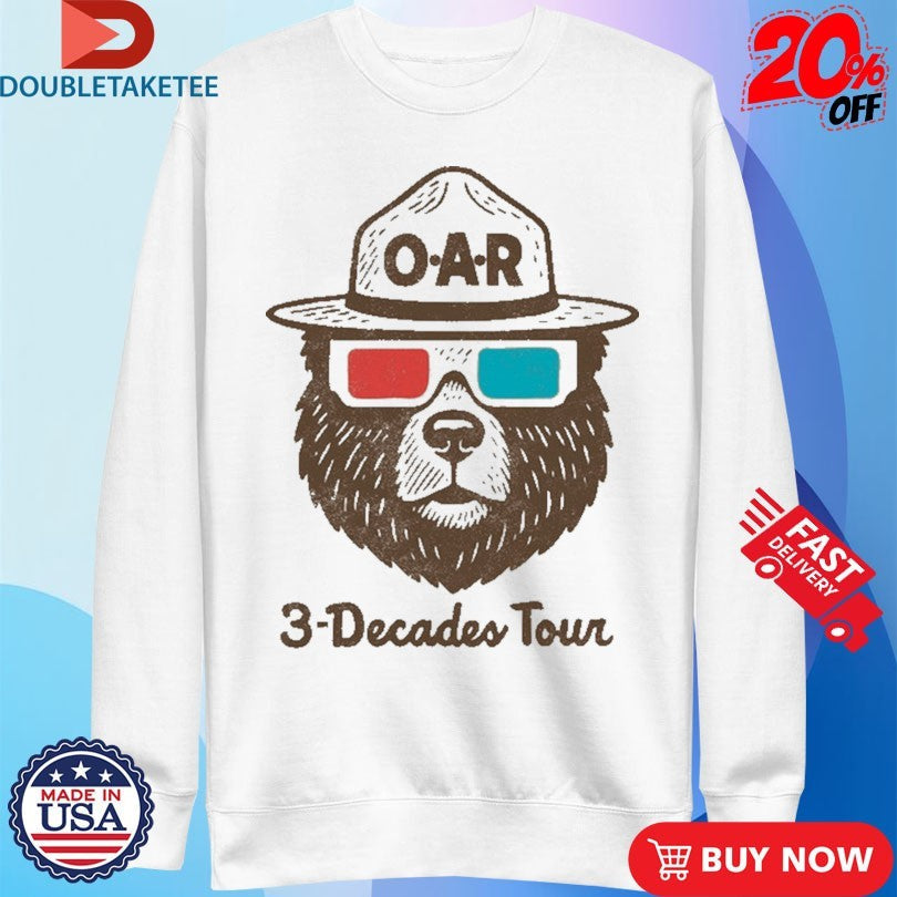 Official OAR 3D Bear Tour Shirts Unisex , , , Long Sleeve Tee