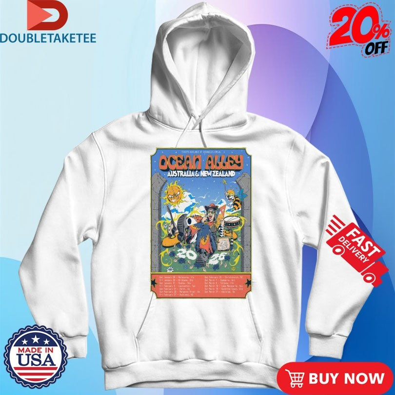 Official Ocean Alley Australia And New Zealand 2026 Tour Shirts Unisex , , , Long Sleeve Tee
