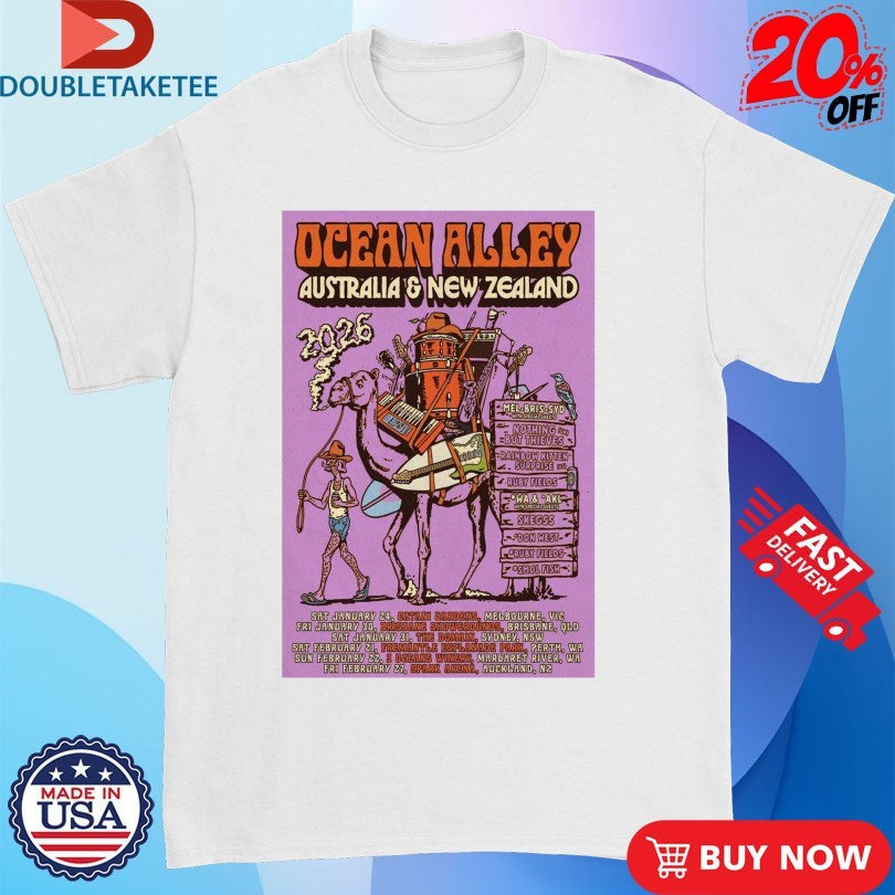 Official Ocean Alley Poster 2026 Australia &amp; New Zealand Shirts Unisex , , , Long Sleeve Tee