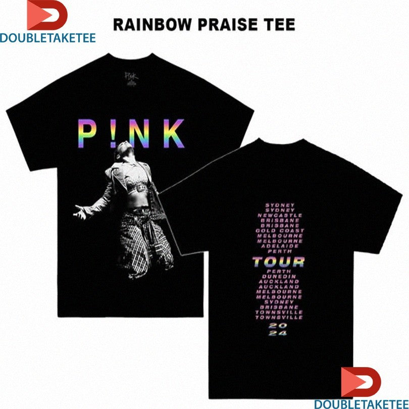 Official Pink Rainbow Praise Tour 2024 Shirts Unisex , , , Long Sleeve Tee