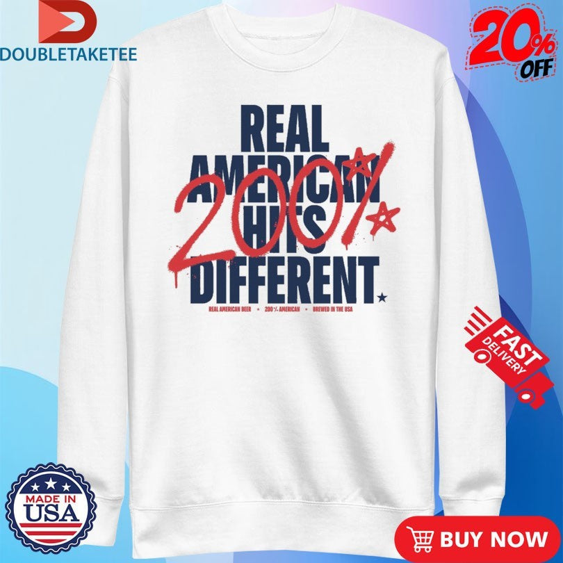 Official Real American Hits Different 200% American Shirts Unisex , , , Long Sleeve Tee
