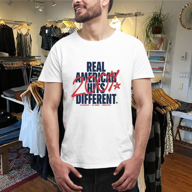 Official Real American Hits Different 200% American Shirts Unisex , , , Long Sleeve Tee