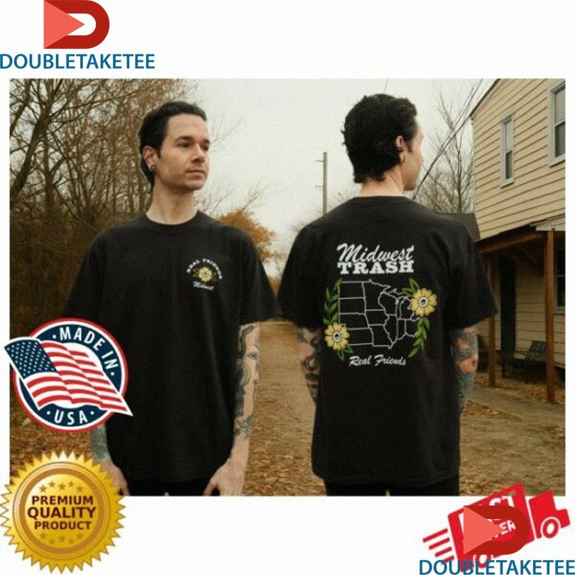 Official Real Friends Midwest Trash Flower Shirts Unisex , , , Long Sleeve Tee