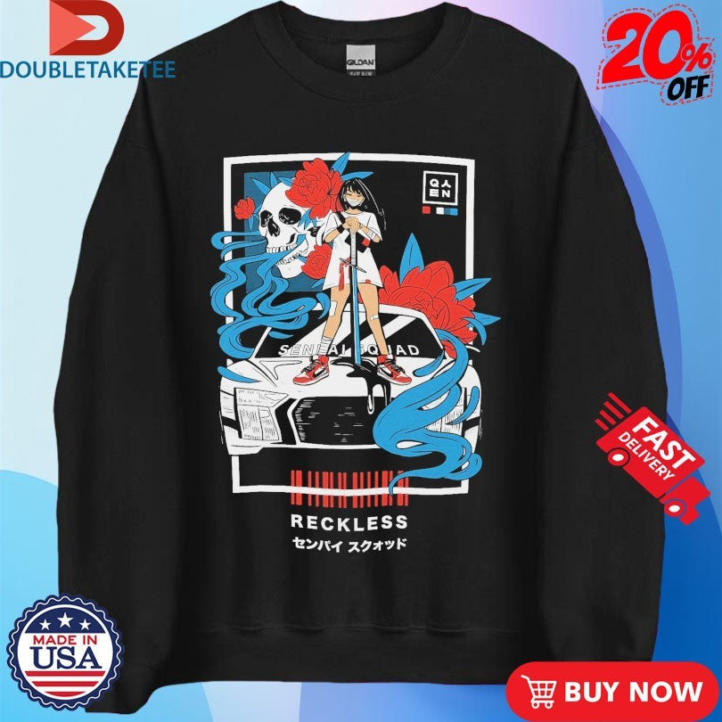 Official Reckless Senpai Squad Anime Waifu Anime Waifu Shirts Unisex , , , Long Sleeve Tee