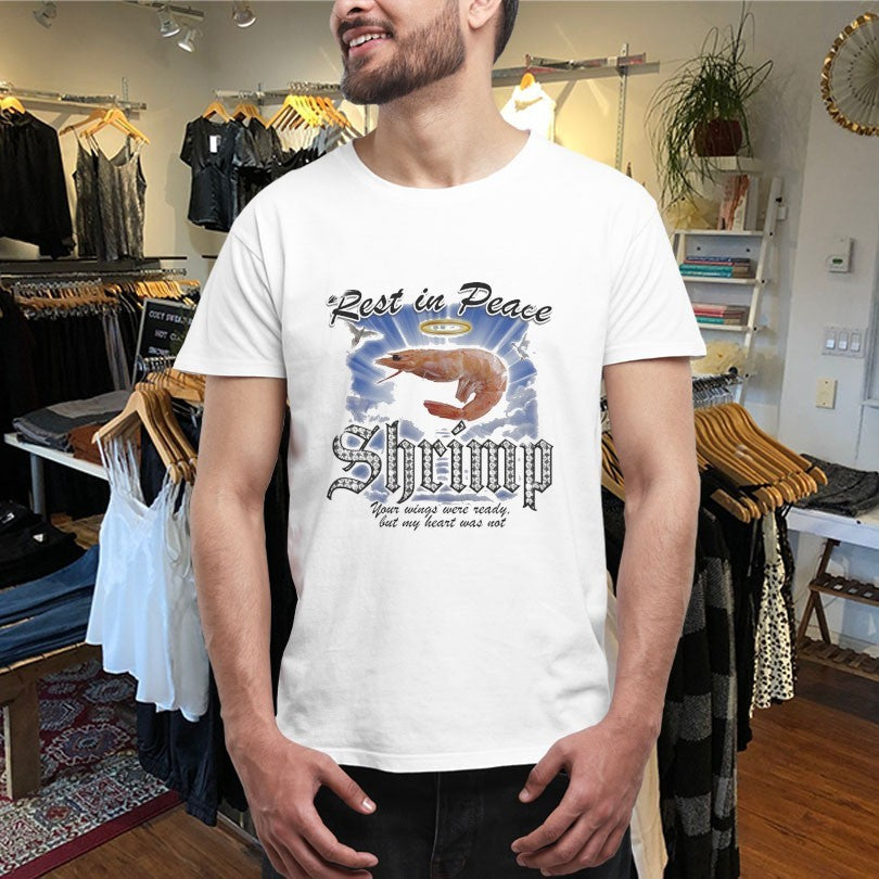 Official Rest In Peace Shrimp Your Wings Were Ready But My Heart Was Not Shirts Unisex , , , Long Sleeve Tee