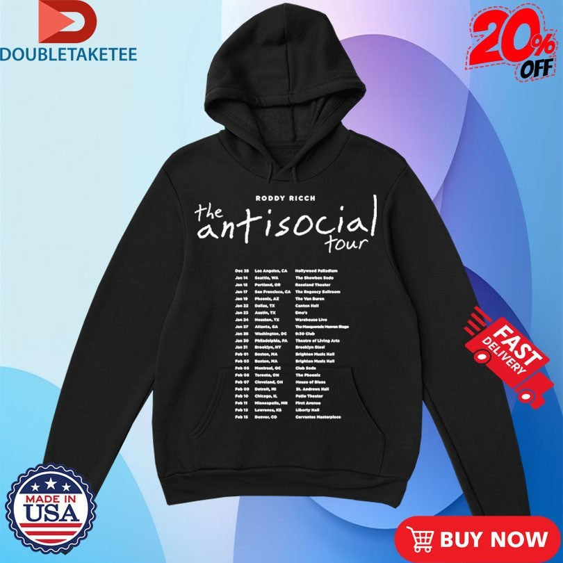 Official Roddy Ricch The Antisocial Tour Shirts Unisex , , , Long Sleeve Tee