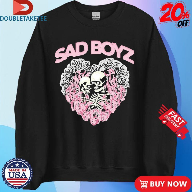 Official Sad Boyz Skeleton Heart Rose Shirts Unisex , , , Long Sleeve Tee