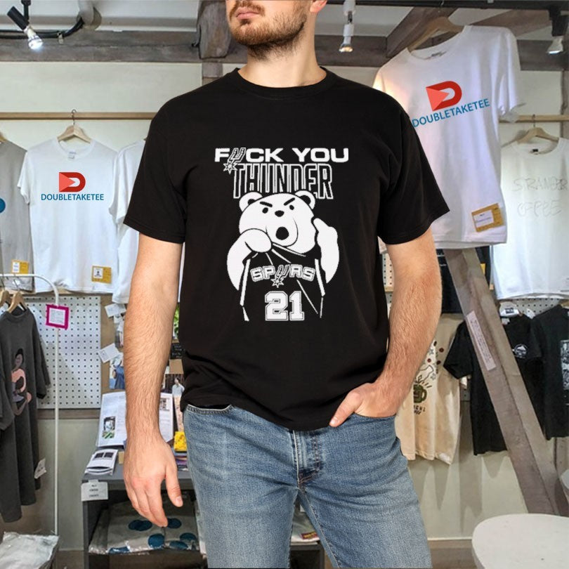 Official San Antonio Spurs Fuck You Thunder Bear s Unisex , , , Long Sleeve Tee