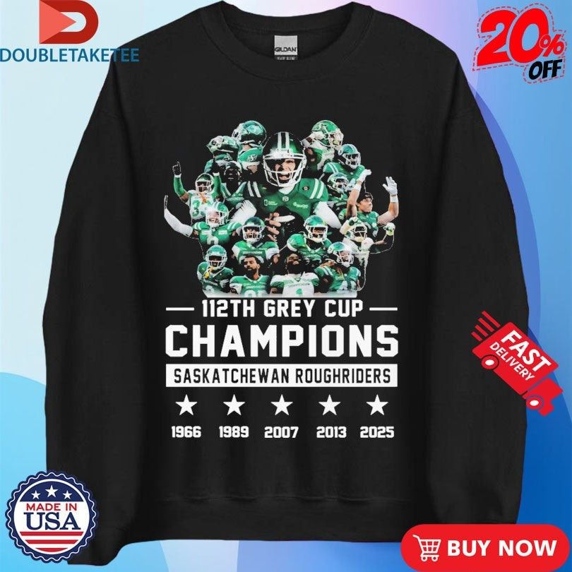 Official Saskatchewan Roughriders 2025 112TH Grey Cup Champions Players Team Shirts Unisex , , , Long Sleeve Tee